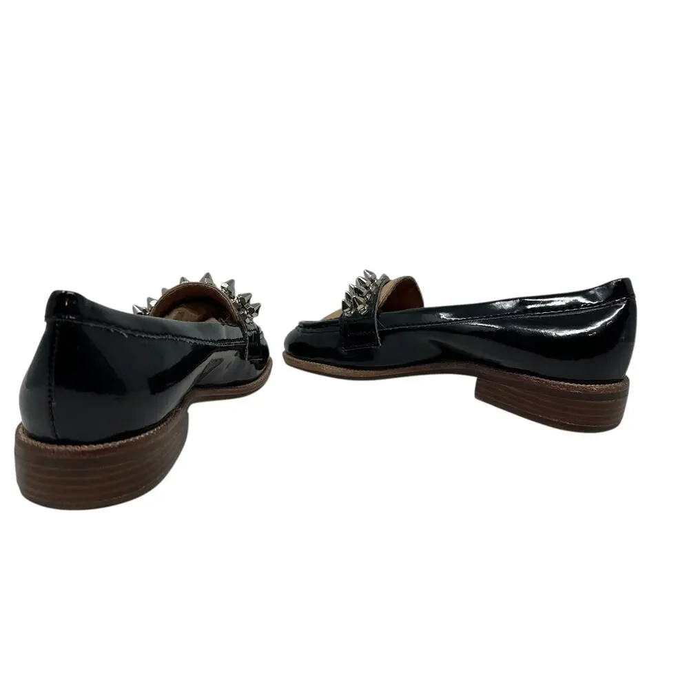 Jeffrey Campbell Bite-2 Studded Loafers‎ Patent Leather Black Size 37 US 6.5